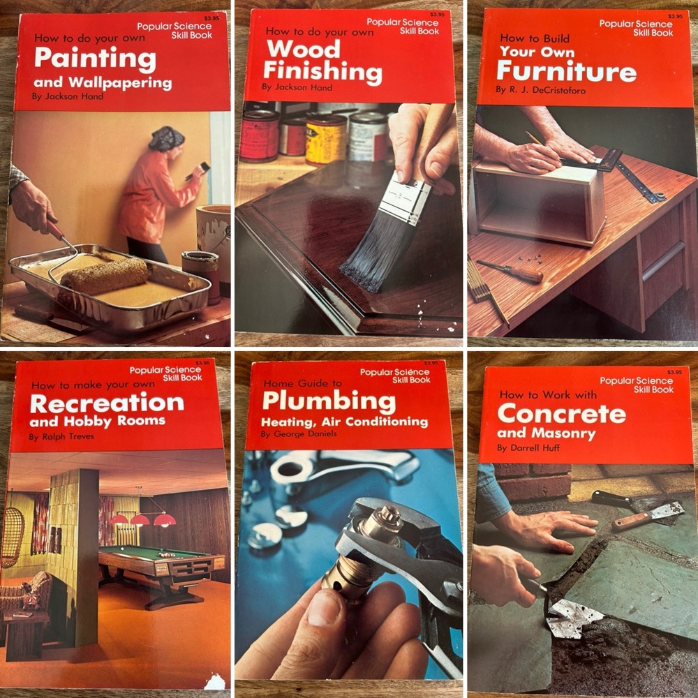 Lot of 6 Popular Science Skill BooksHow To Guides Home Maintenance 1970’s